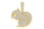 Squirrel Diamond Pendant 14k Solid Gold -1.25 CTW