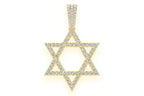 Star Of David Diamond Pendant 14k Solid Gold - 1.9 CTW