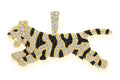 Striped Tiger Black & White Diamond Pendant 14k Solid Gold - 3.50 CTW