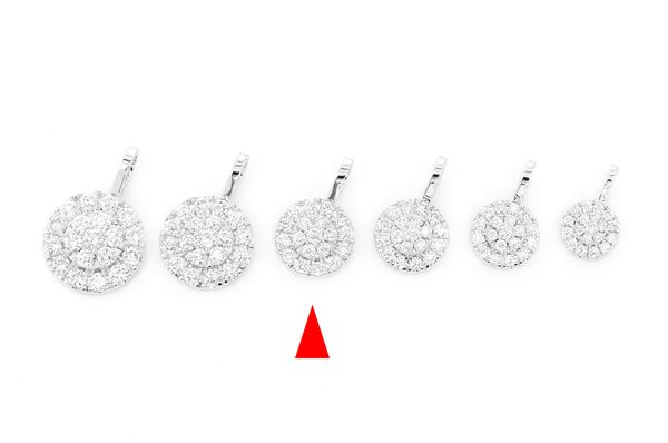 Round Halo Diamond Pendant 14k solid gold - 1.15 CTW