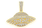 UFO Spaceship Diamond Pendant 14K Solid Gold - 1.30 CTW