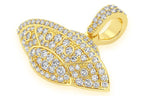 UFO Spaceship Diamond Pendant 14K Solid Gold - 1.30 CTW