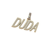 CUSTOM NAME LETTER NECKLACE "DUDA" VVS PENDANT FOR UNISEX Birthday Gift