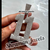 CUSTOM LETTER  NUMBER "11" VVS LUCKY DATE MEMORIAL NECKLACE DIAMOND PENDANT