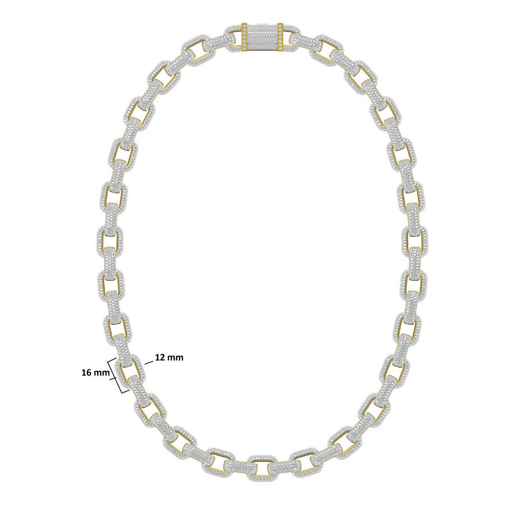 16*12MM iced out Link Chain