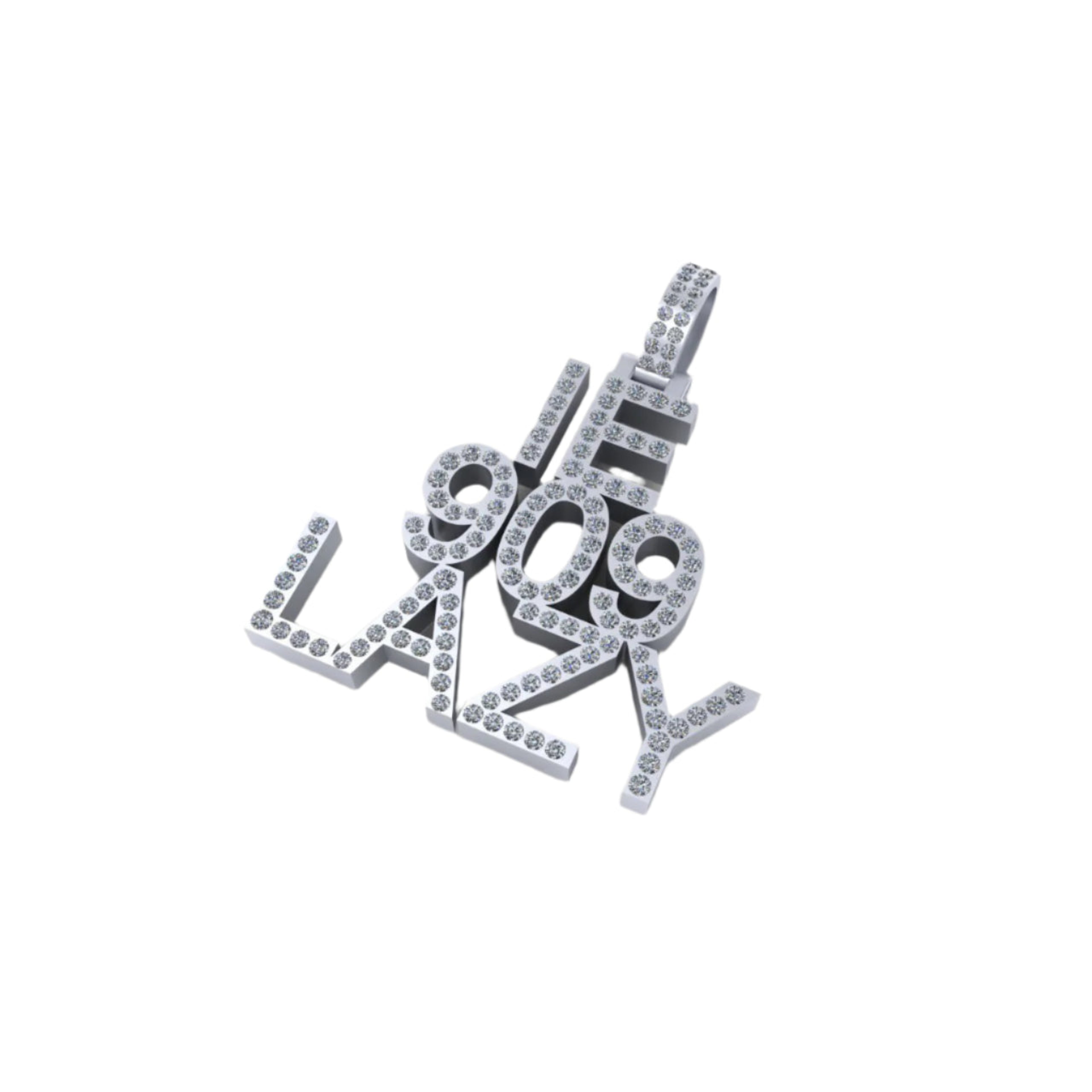 Custom Diamond Name Pendants 925 Silver Dainty Letter Charm - 1.54CTW