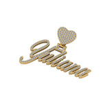 Icy Hip Hop Moissanite Diamond Cursive Personalized Name Necklace Gift for Her Initial Latter Silver & Gold Crystal Customized pendant