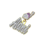 Women's VVS Custom Letter Diamond Tester Pass Pendant For Gift to Her
