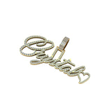 925 Sterling Silver Moissanite Round VVS Crystal Letter Pendant