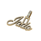 Custom 14K White Gold JADO Letter VVS-VS Natural Diamond Charm Pendant