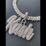 Custom Two Layer Iced out KASH Letter Moissanite Diamond Pendant for Prom Party