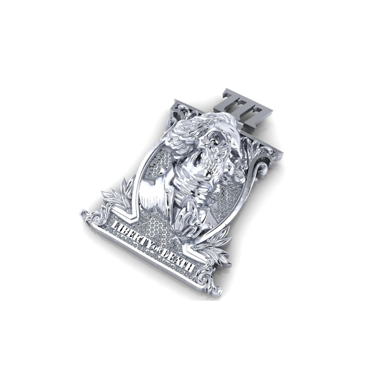 Men's Diamond Skull Pendant Liberty Skull Hip Hop Charm - 5.29 CTW