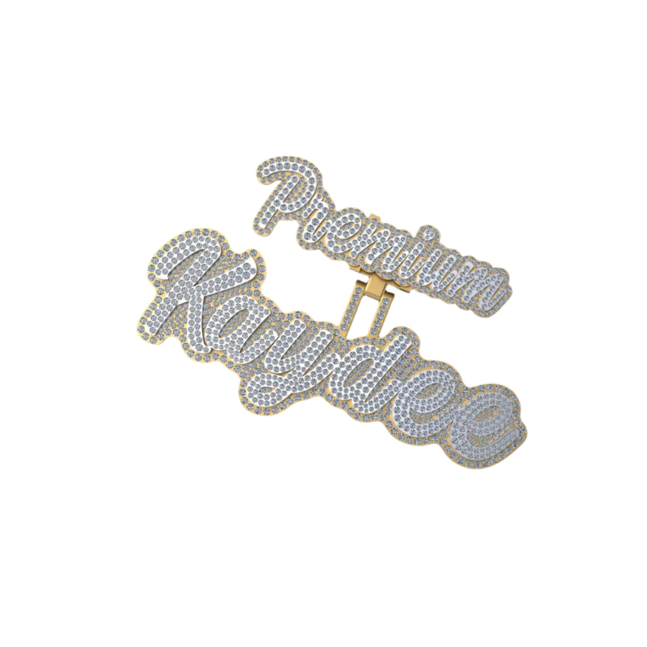 Custom Diamond Name Pendant Round VVS Moissanite Charm - 10.48 CTW