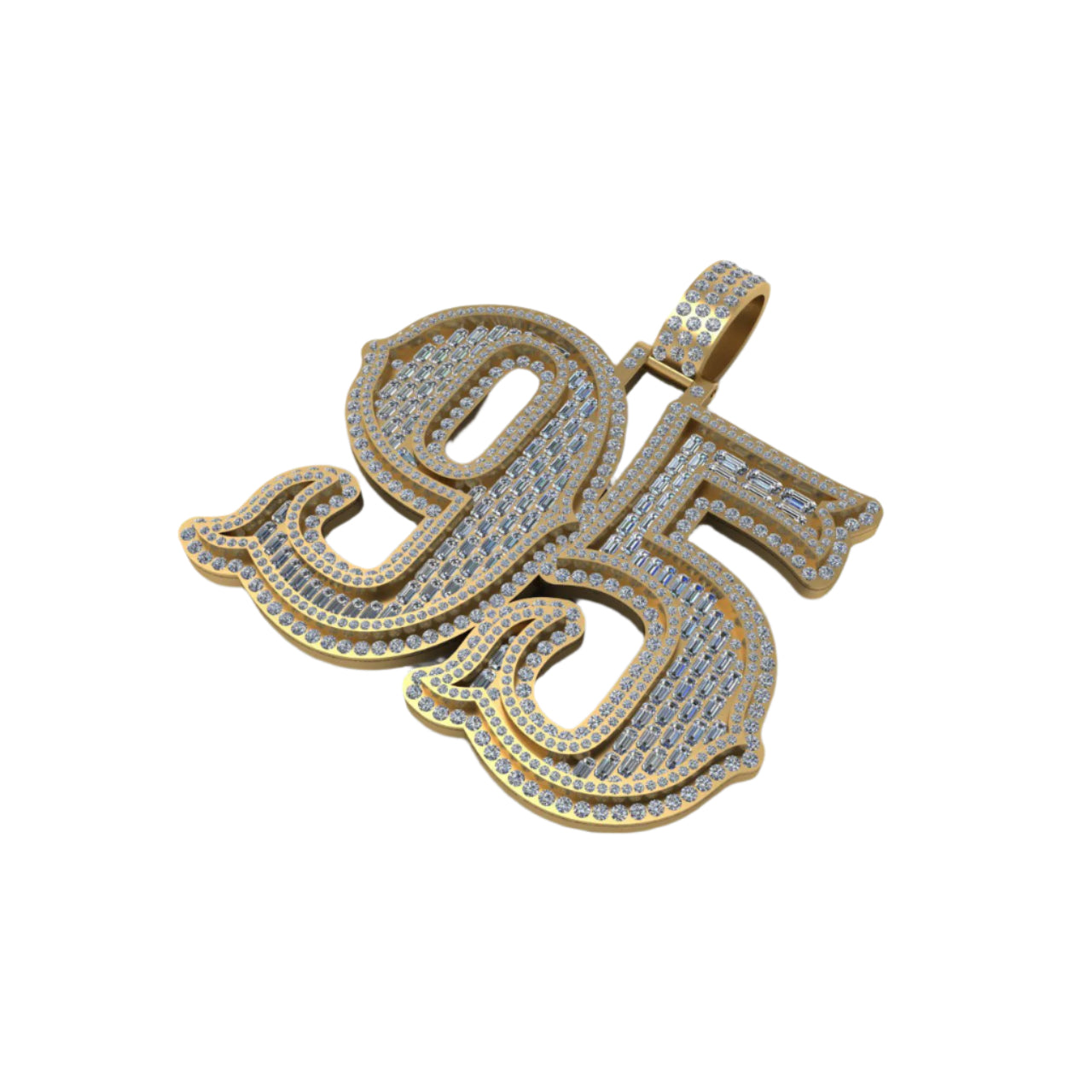 Custom Number 95 Hip Hop Diamond Pendant - 14.94 CTW