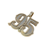Custom Letter Number "95" Hip Hop Charm Two tone Diamond Pendant
