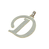 Custom fully Iced Out "D" Letter Initial Charm Diamond Pendant