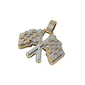 Custom Hip Hop Diamond flag Pendant 10K solid Gold - 2.59 CTW