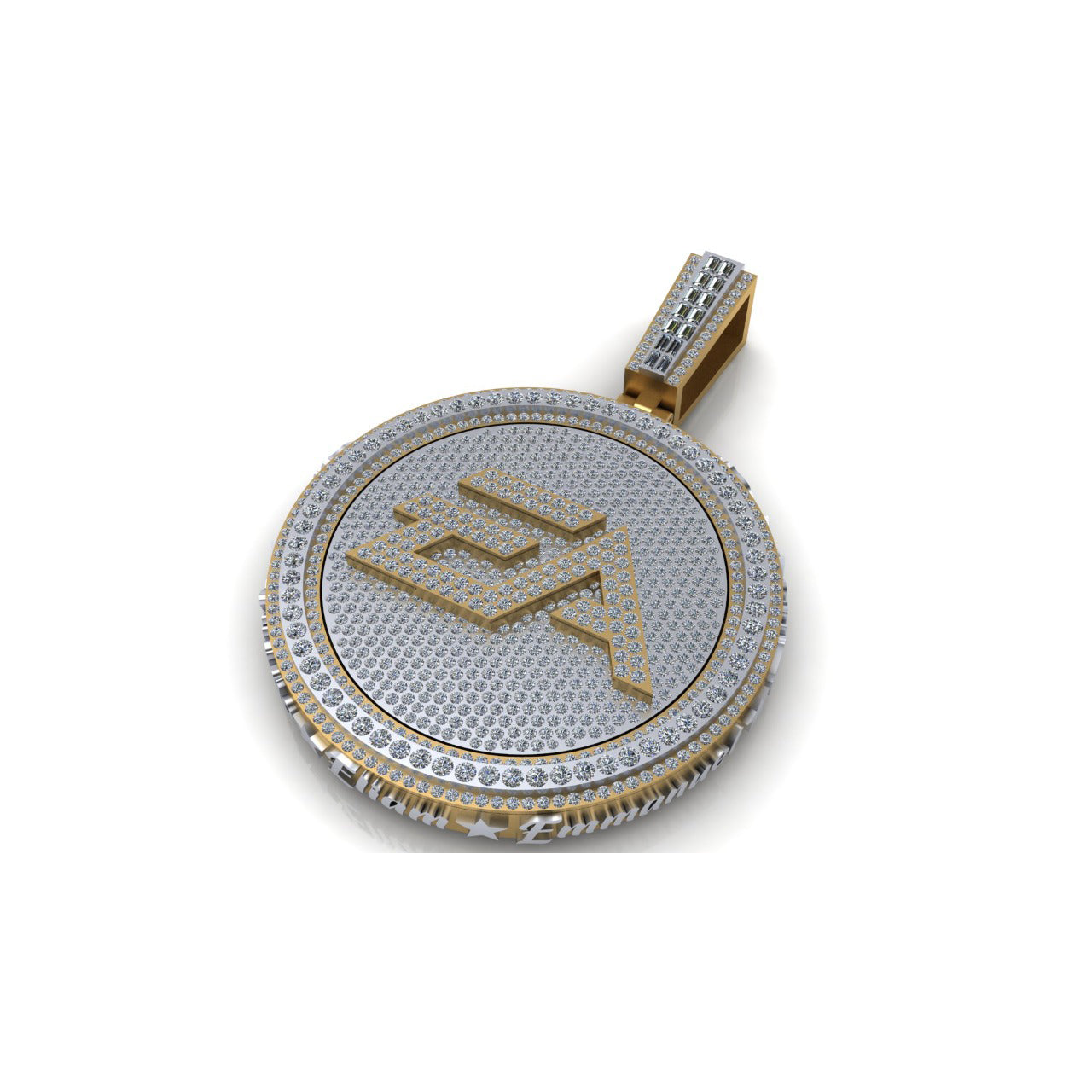 Custom EA Sports Pendant 10K Solid Gold - 21.69 CTW