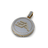 Iced Out Men's Round "EA Sports" VVS Moissanite Diamond Name Logo Pendant