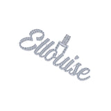 Custom Name "ELLOUISE" Monogram Icy Name Cuban Chain Necklace Pendant, Personalized Jewelry Gift for Her