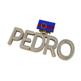 Custom Name "PEDRO" Diamond Pendant 10K Gold Letter Hip Hop Pendant